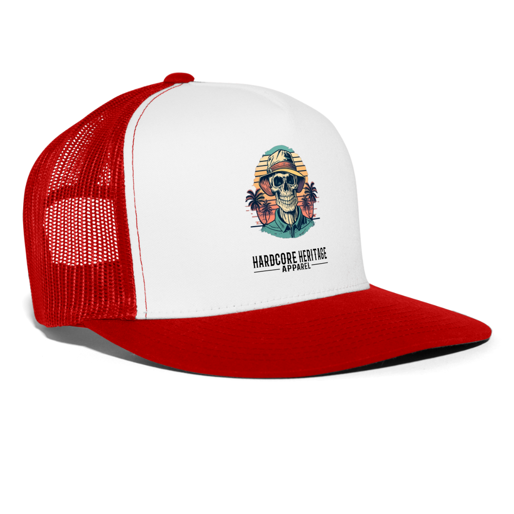 Island Retreat Trucker Hat - white/red