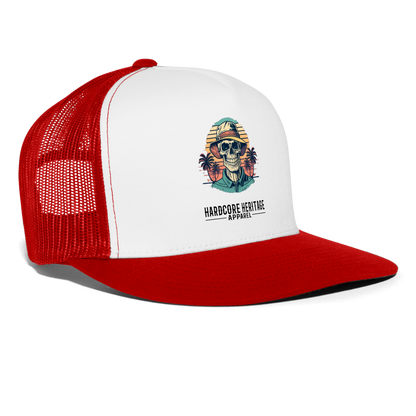 Island Retreat Trucker Hat - white/red