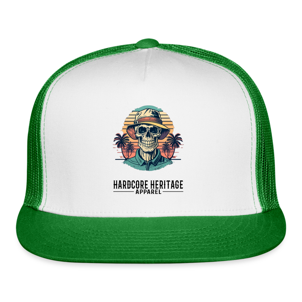 Island Retreat Trucker Hat - white/kelly green