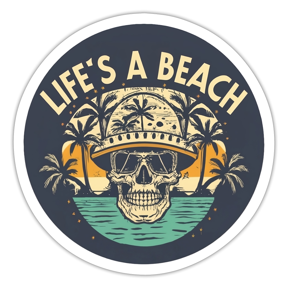 Life's a Beach Sticker - white matte