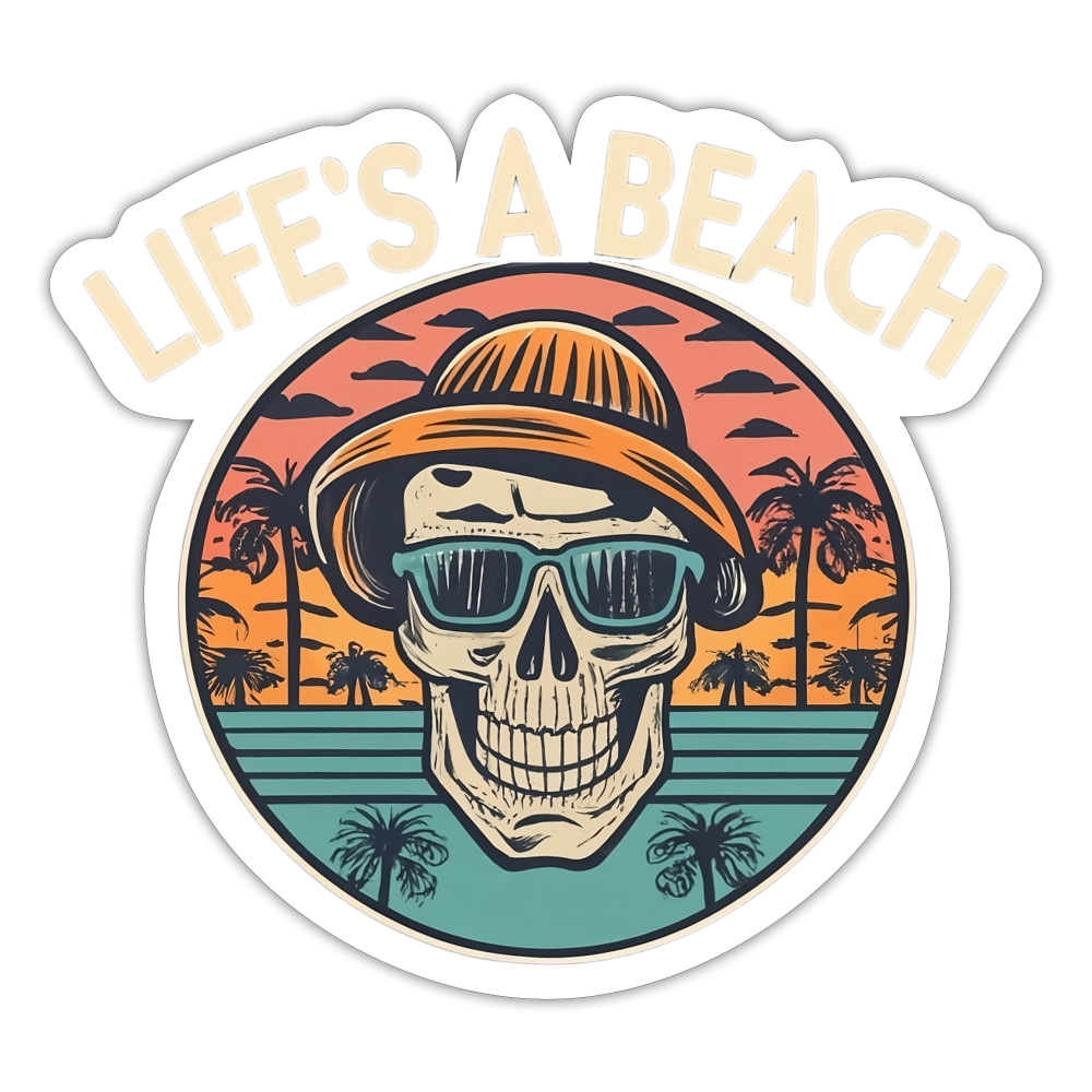 Life's a Beach v2 Sticker - white matte