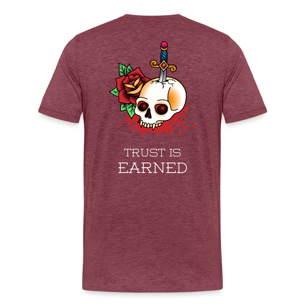 Trust is Earned Tee - heather burgundy