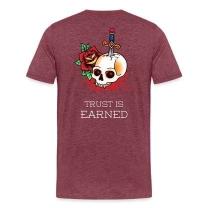 Trust is Earned Tee - heather burgundy