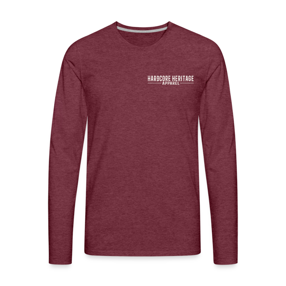 Trust is Earned Long Sleeve Tee - heather burgundy