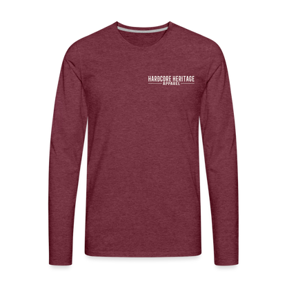 King of Hearts Long Sleeve Tee - heather burgundy