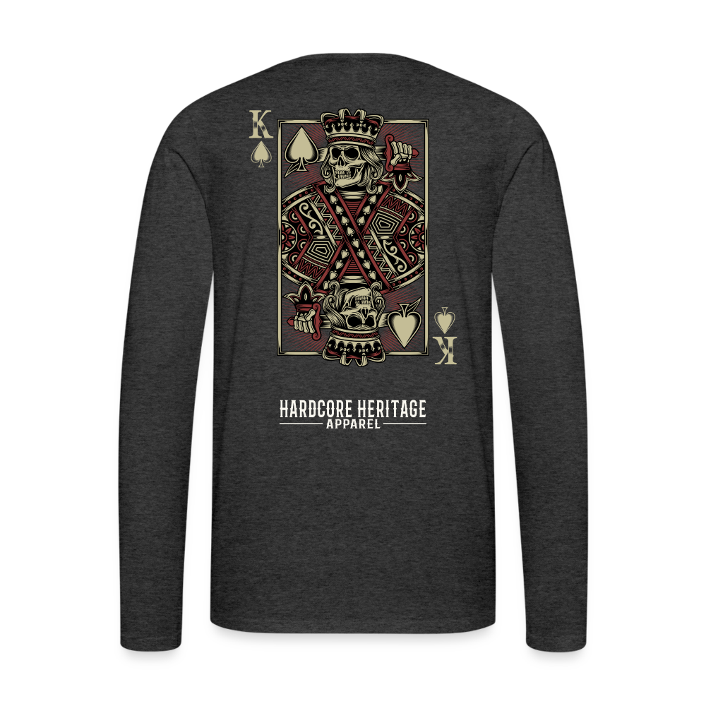 King of Hearts Long Sleeve Tee - charcoal grey