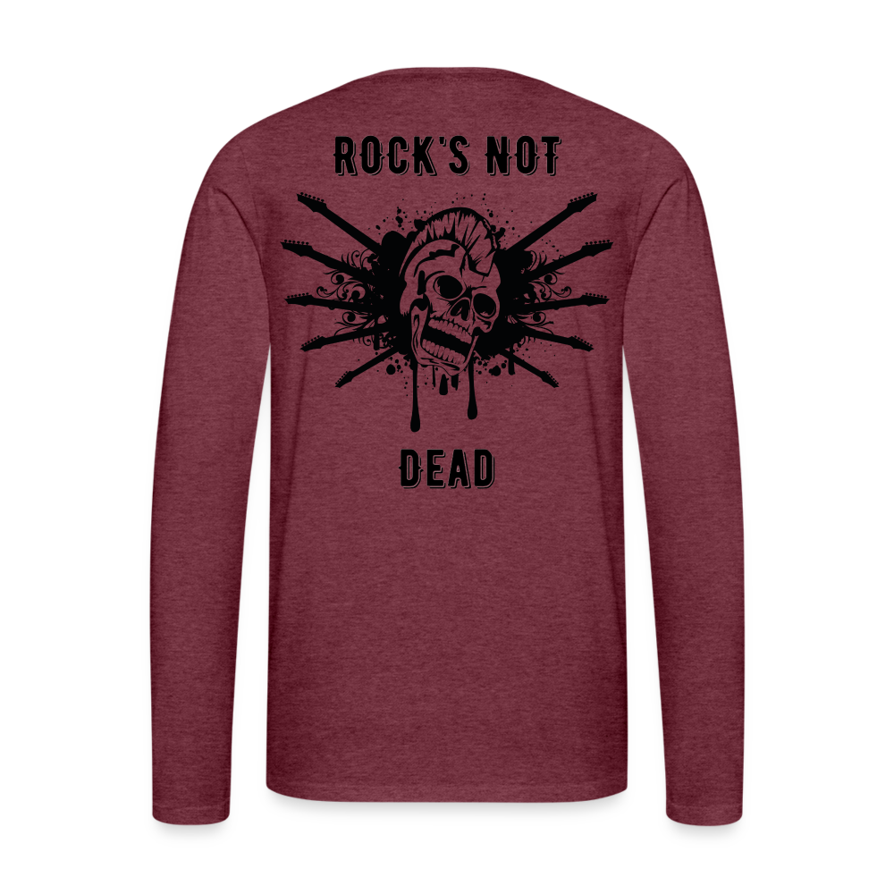 Rock's Not Dead Long Sleeve Tee - heather burgundy