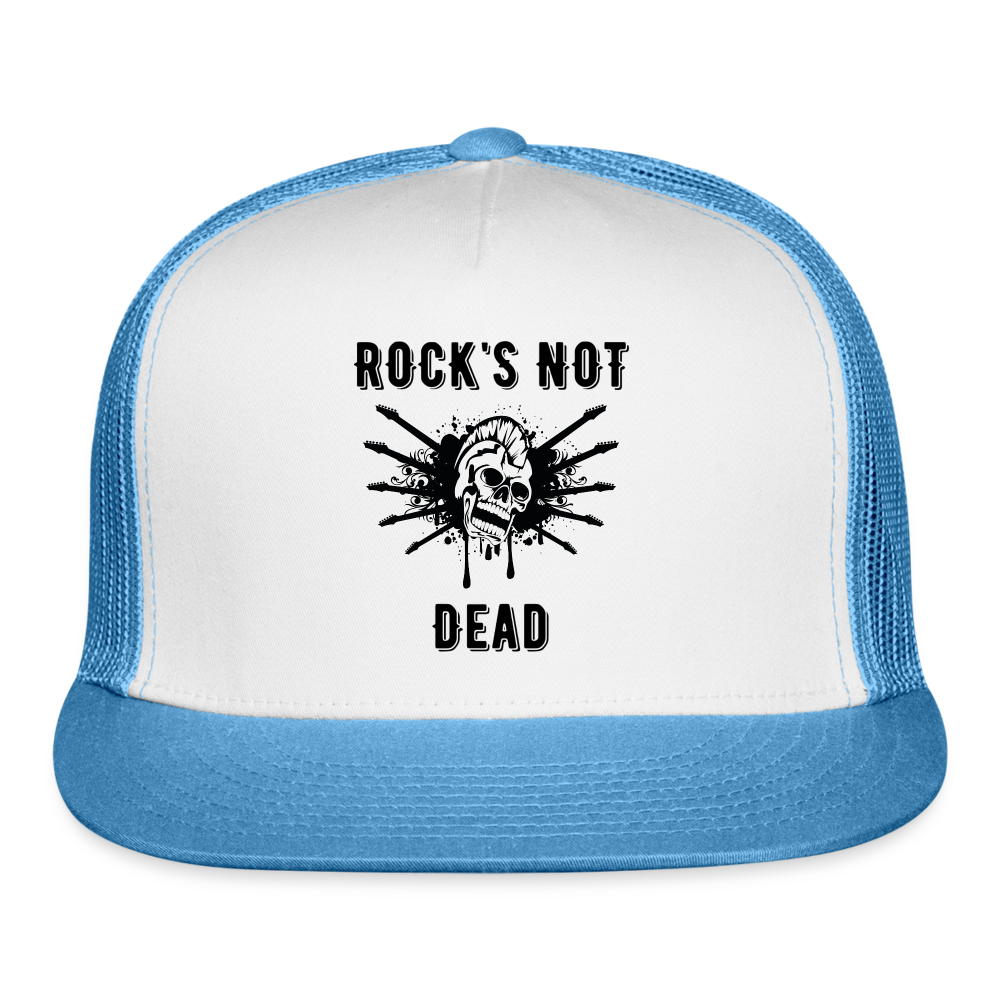 Rock's Not Dead Trucker Hat - white/blue