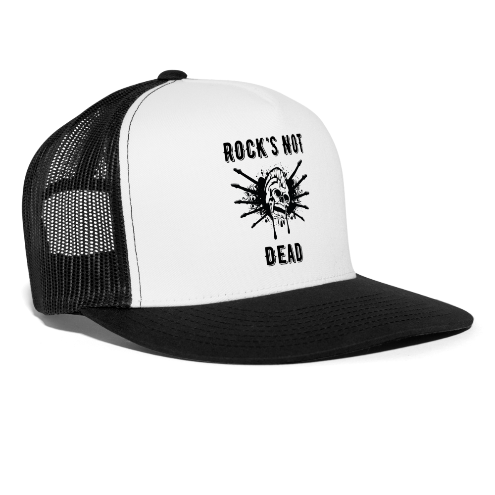 Rock's Not Dead Trucker Hat - white/black