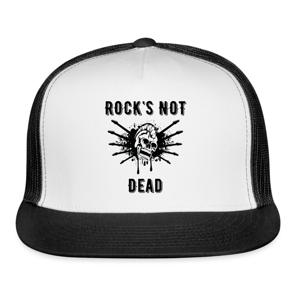 Rock's Not Dead Trucker Hat - white/black