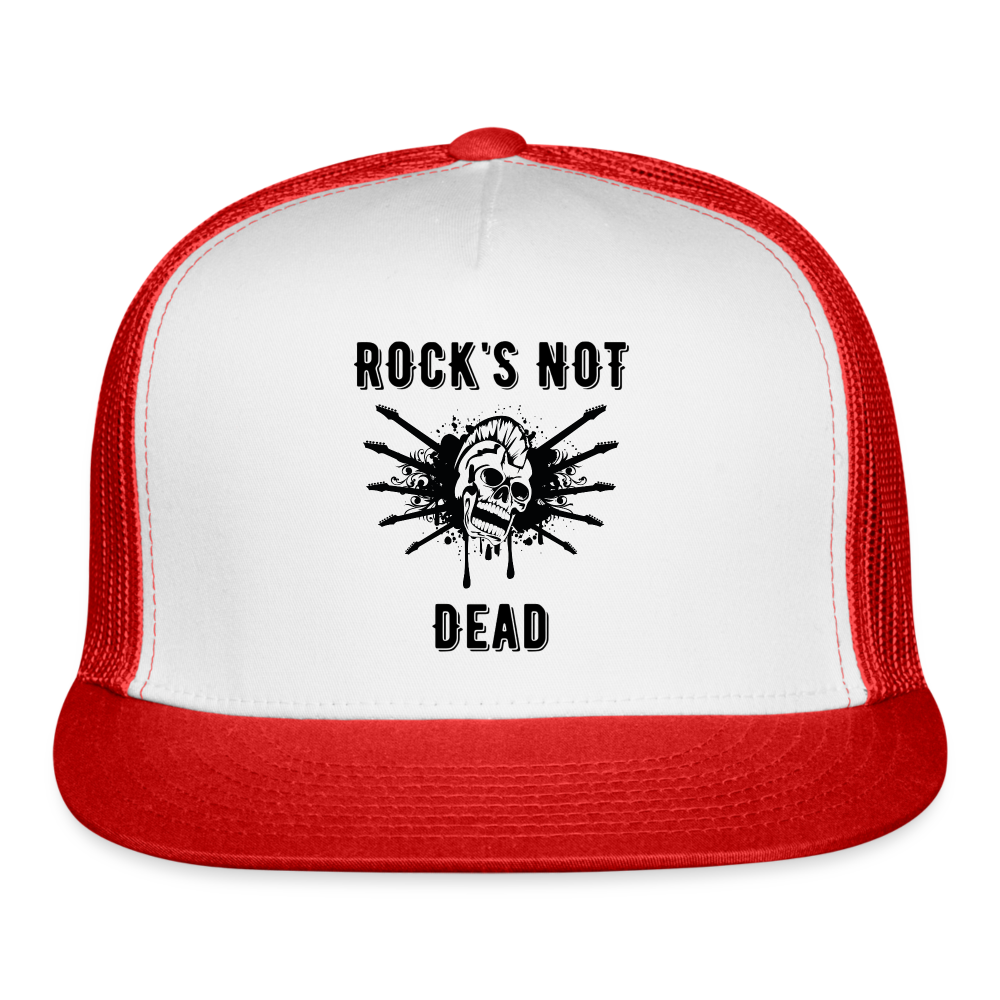 Rock's Not Dead Trucker Hat - white/red