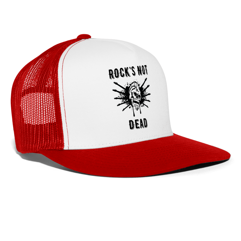 Rock's Not Dead Trucker Hat - white/red