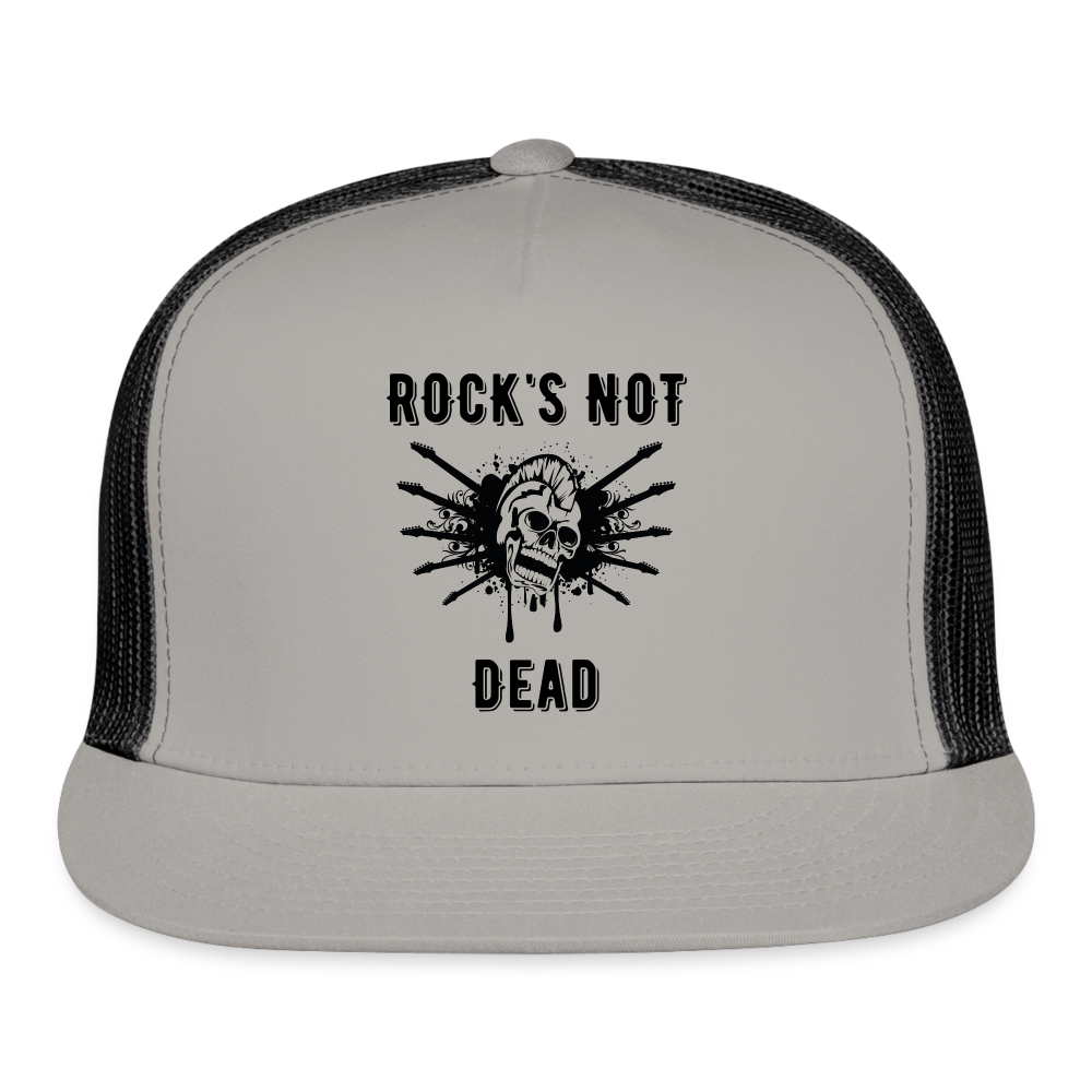 Rock's Not Dead Trucker Hat - gray/black