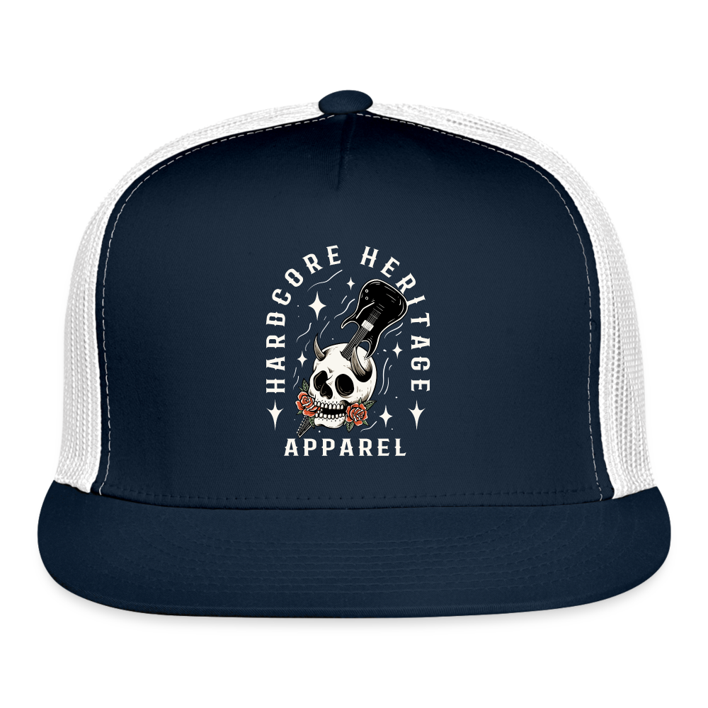 Hardcore Band Trucker Hat - navy/white