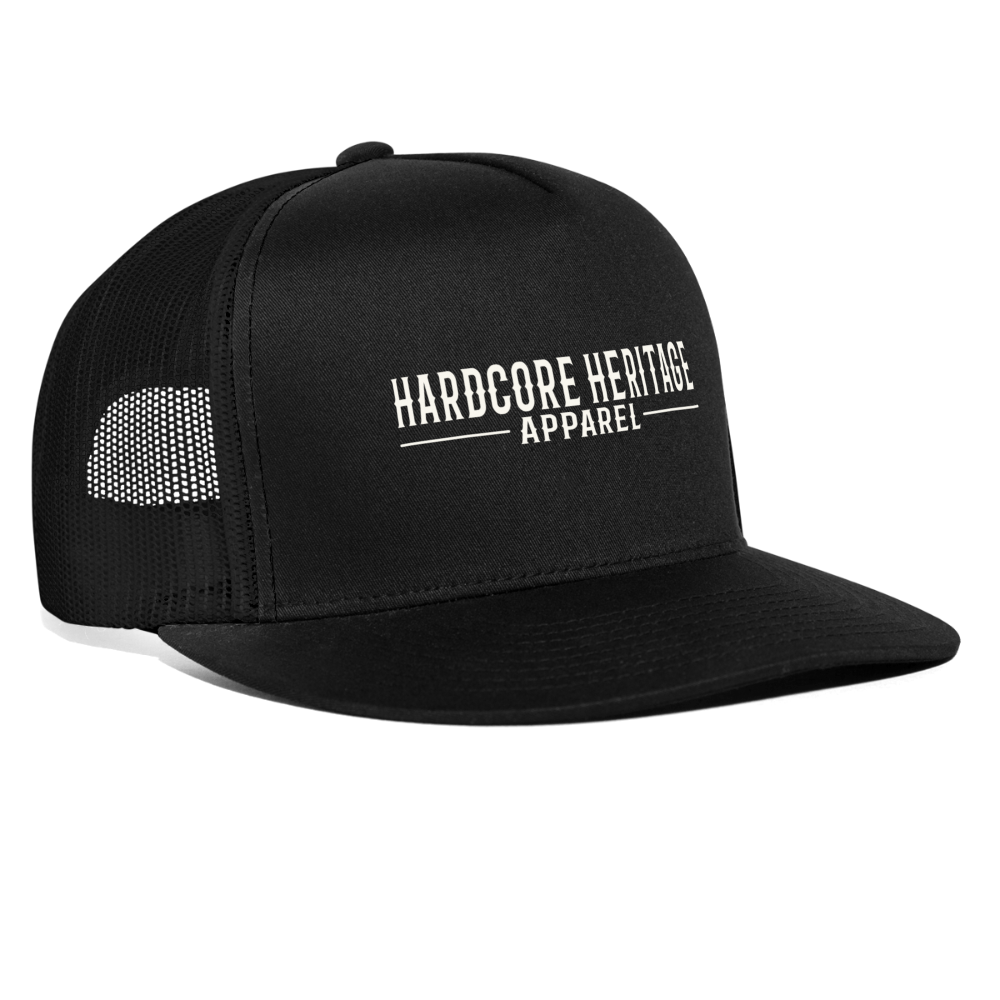 Traditional Logo Trucker Hat (Dark) - black/black