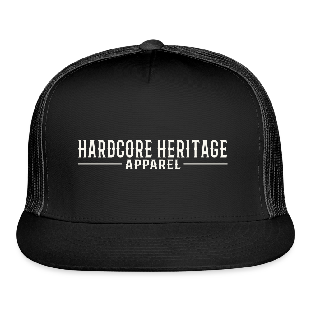 Traditional Logo Trucker Hat (Dark) - black/black