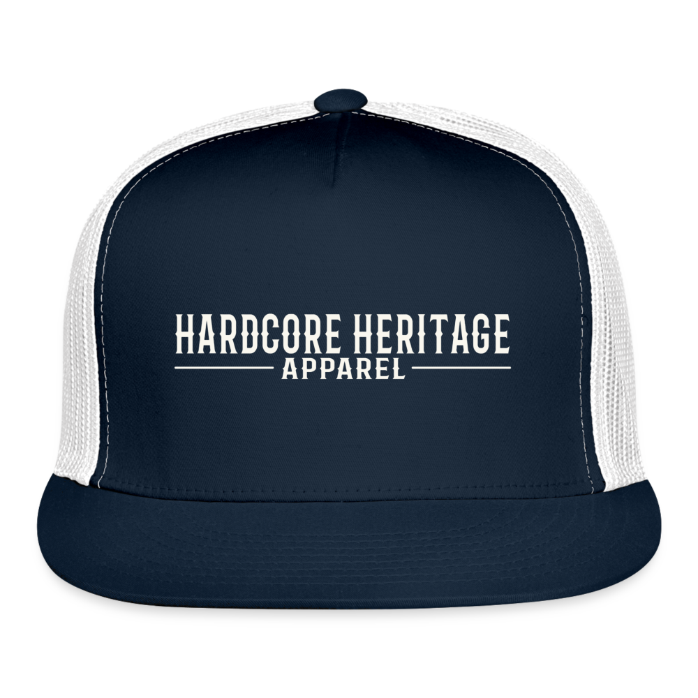 Traditional Logo Trucker Hat (Dark) - navy/white