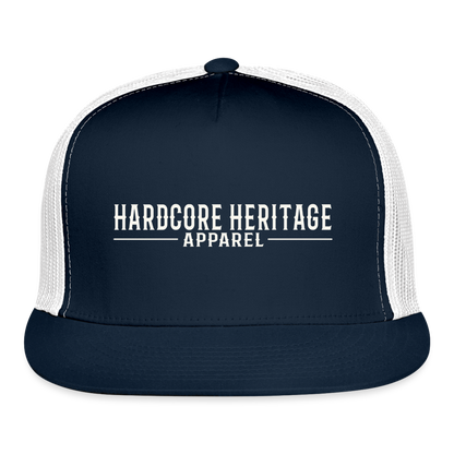 Traditional Logo Trucker Hat (Dark) - navy/white