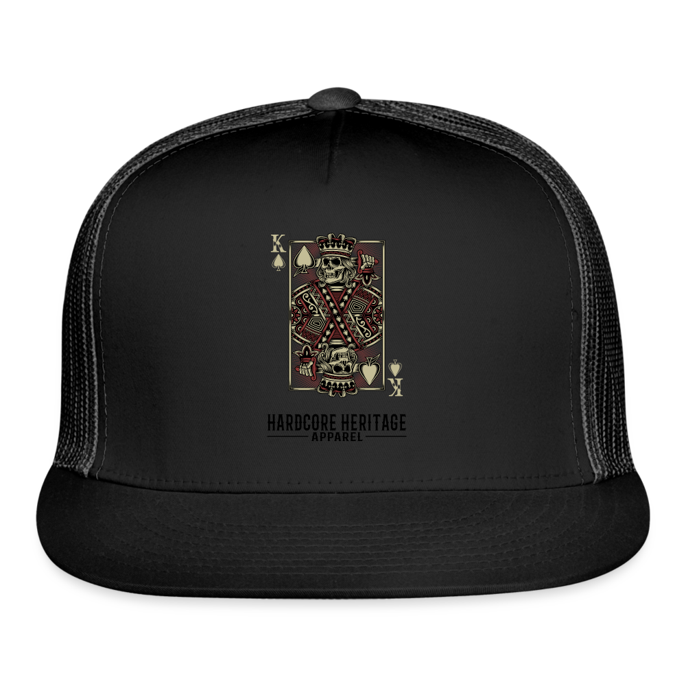 King of Hearts Trucker Hat - black/black