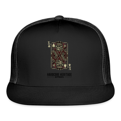 King of Hearts Trucker Hat - black/black