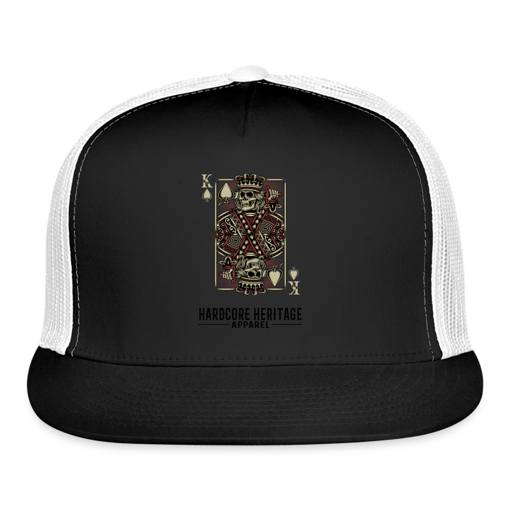 King of Hearts Trucker Hat - black/white