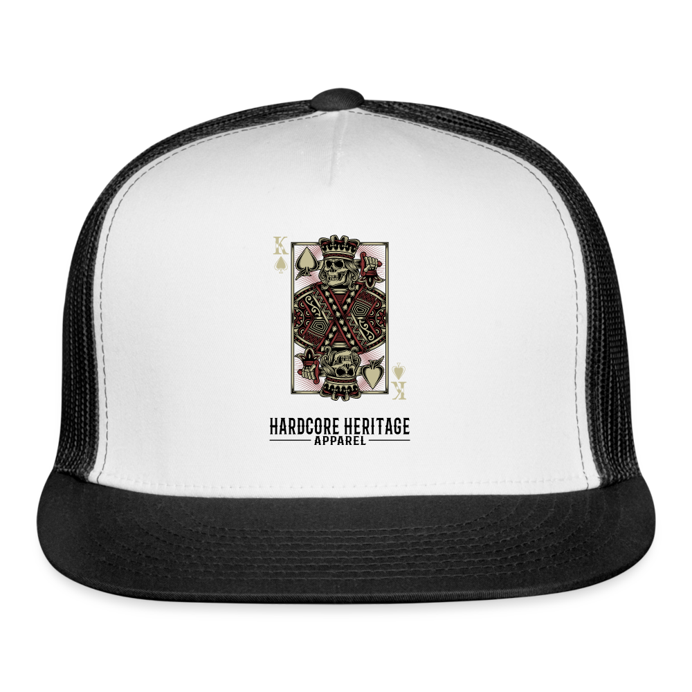 King of Hearts Trucker Hat - white/black