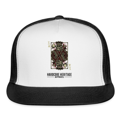 King of Hearts Trucker Hat - white/black