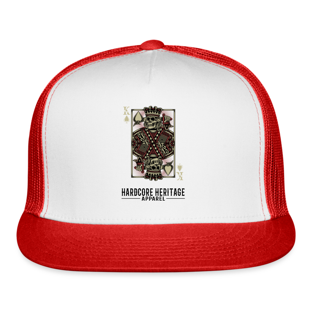 King of Hearts Trucker Hat - white/red