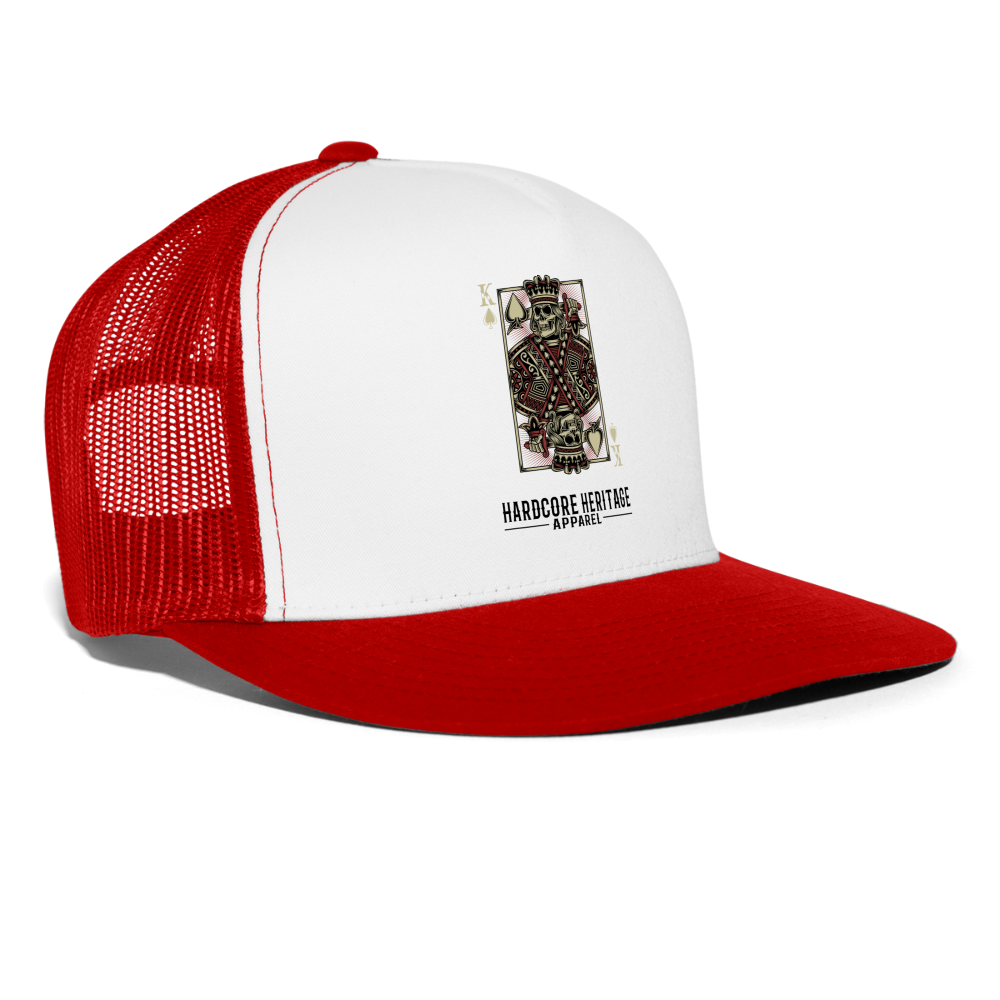 King of Hearts Trucker Hat - white/red