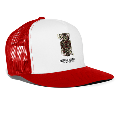 King of Hearts Trucker Hat - white/red