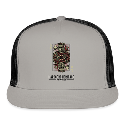 King of Hearts Trucker Hat - gray/black