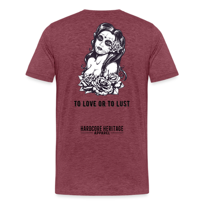 To Love or to Lust Tee - heather burgundy