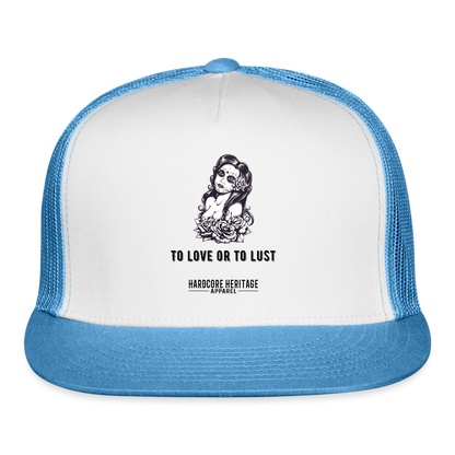 To Love or to Lust Trucker Hat - white/blue