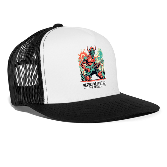 Rock Devil Trucker Hat - white/black