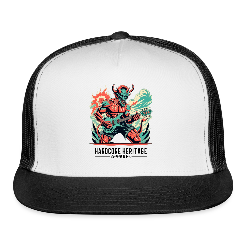 Rock Devil Trucker Hat - white/black