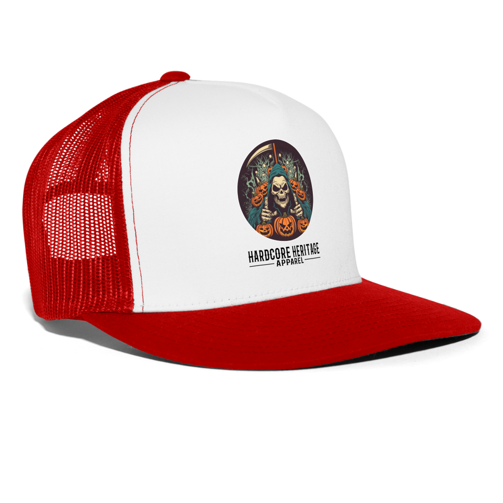 Jack-O-Reaper Trucker Hat - white/red