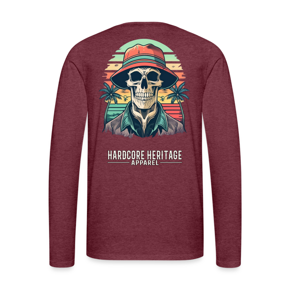 Another Day in Paradise Long Sleeve Tee - heather burgundy