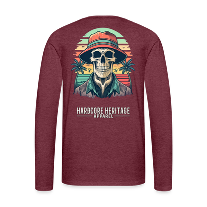 Another Day in Paradise Long Sleeve Tee - heather burgundy