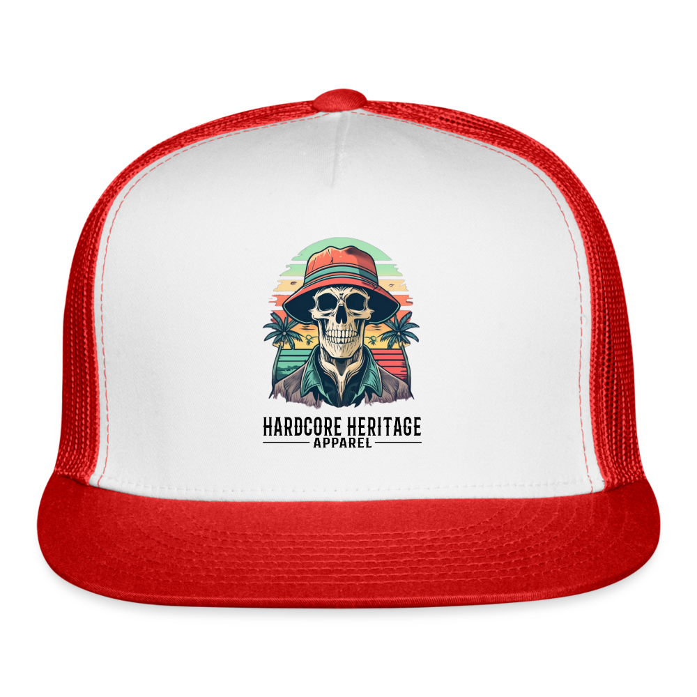 Another Day in Paradise Trucker Hat - white/red