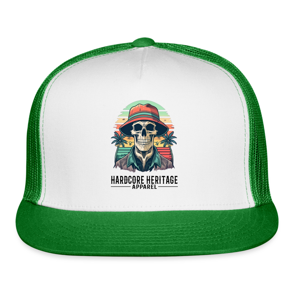 Another Day in Paradise Trucker Hat - white/kelly green