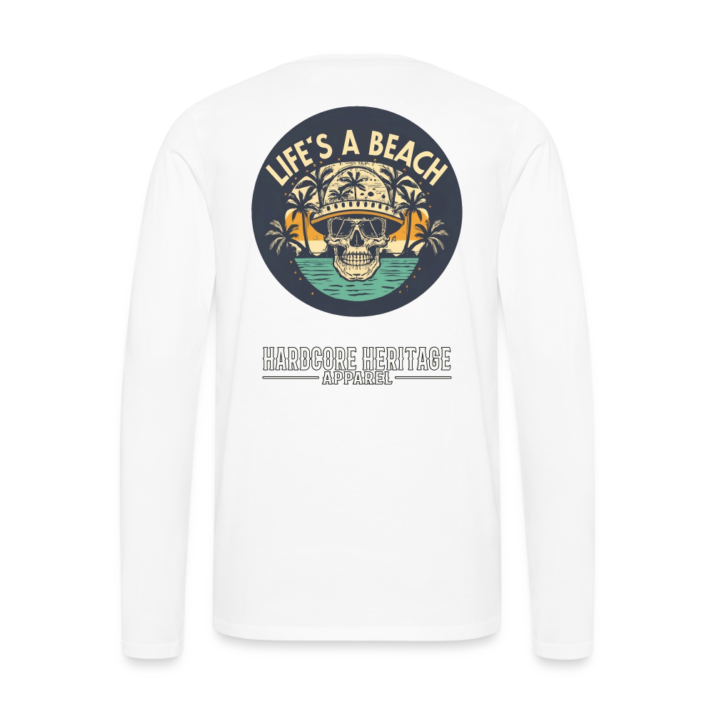 Life's a Beach Long Sleeve Tee - white