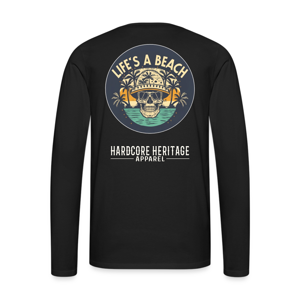 Life's a Beach Long Sleeve Tee - black