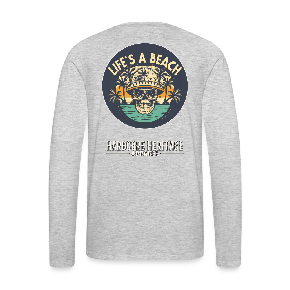 Life's a Beach Long Sleeve Tee - heather gray