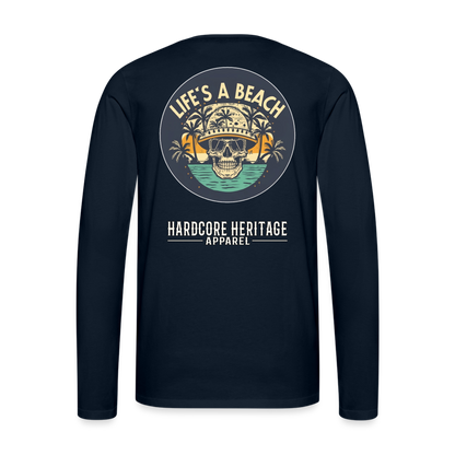 Life's a Beach Long Sleeve Tee - deep navy