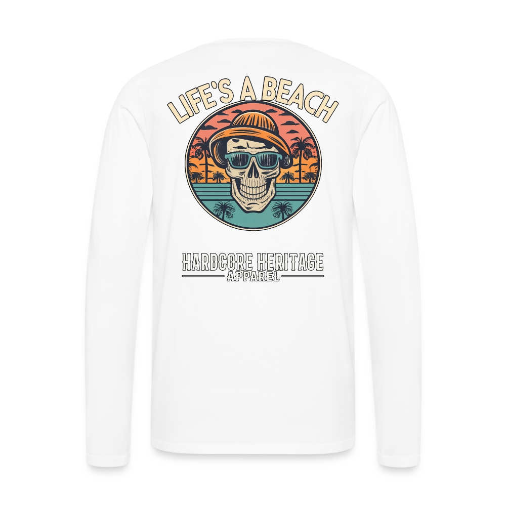 Life's a Beach v2 Long Sleeve Tee - white