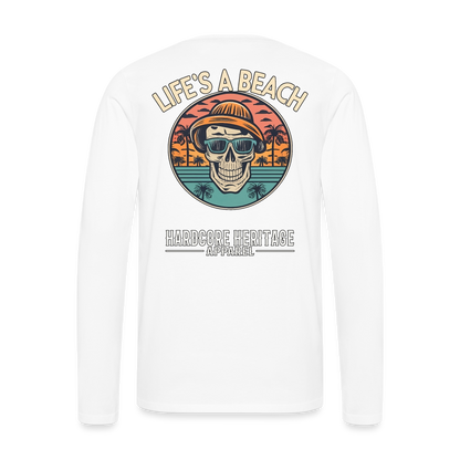 Life's a Beach v2 Long Sleeve Tee - white