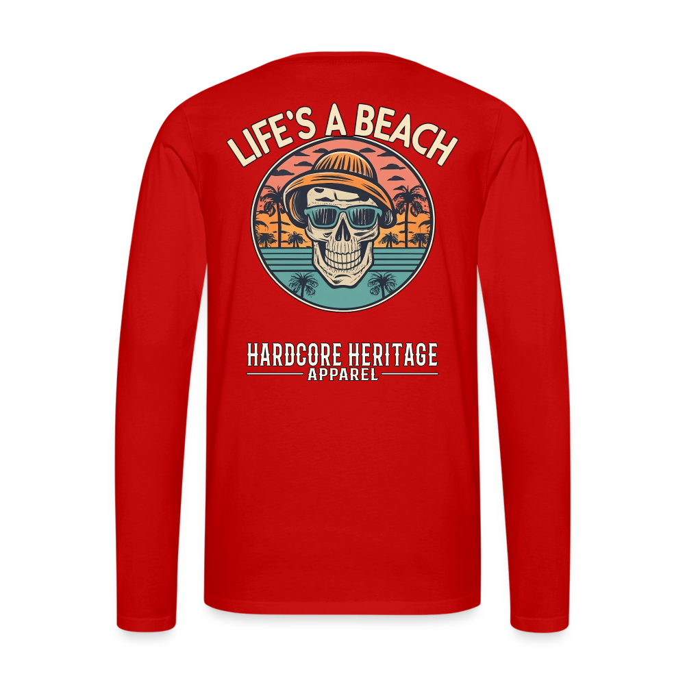 Life's a Beach v2 Long Sleeve Tee - red