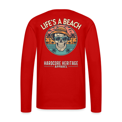 Life's a Beach v2 Long Sleeve Tee - red