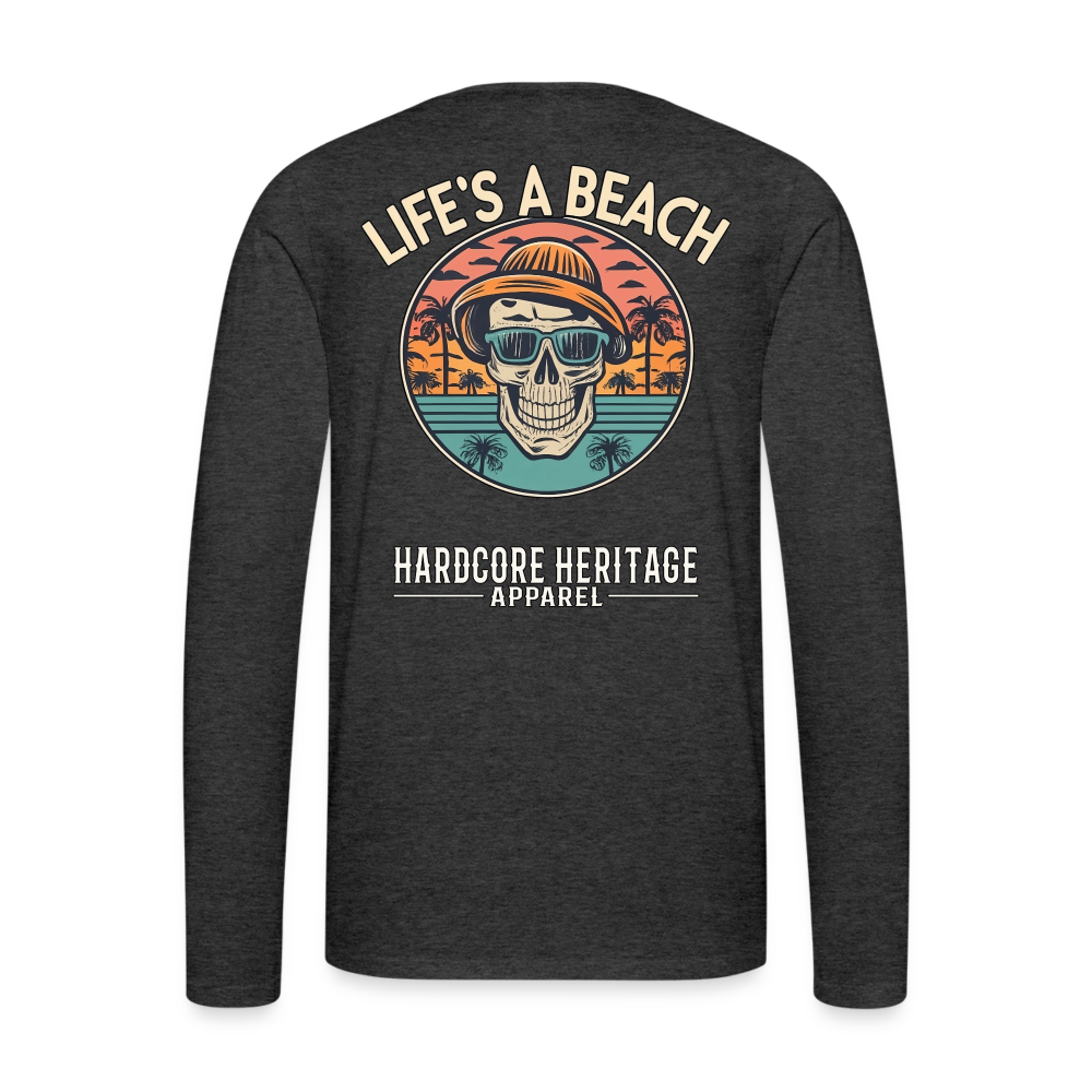 Life's a Beach v2 Long Sleeve Tee - charcoal grey