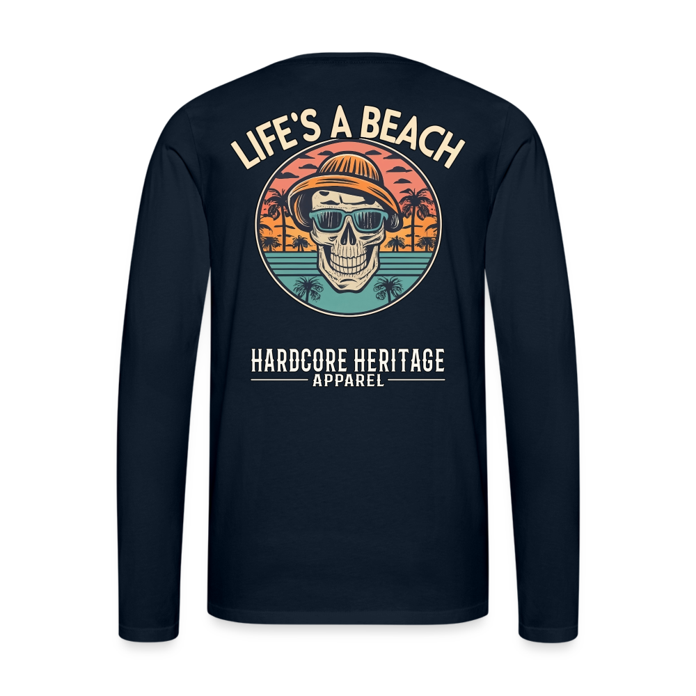 Life's a Beach v2 Long Sleeve Tee - deep navy